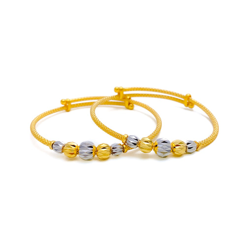 two-tone-radiant-22k-gold-adjustable-baby-bangle-pair