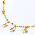 Special Dangling Drop Trio 22k Gold Necklace 
