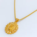 Imperial Peacock 22k Gold Oval Necklace 