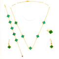 Palatial 5-Piece 21k Gold Clover Necklace Set 