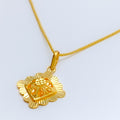 Opulent Eclectic 22k Gold Square Necklace 