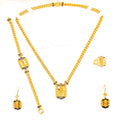 Magnificent Regal 4-Piece 21k Gold Clover Necklace Set