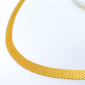 Wide Flat Interlinked Box 22k Gold Chain