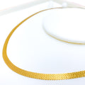 Wide Flat Interlinked Box 22k Gold Chain