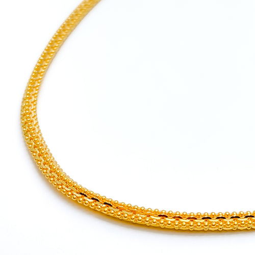 Thick Flat Square 22k Gold Bead Chain