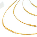 Sleek Alternating Beadwork 22K Gold Chain 