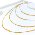 Sleek Alternating Beadwork 22K Gold Chain 