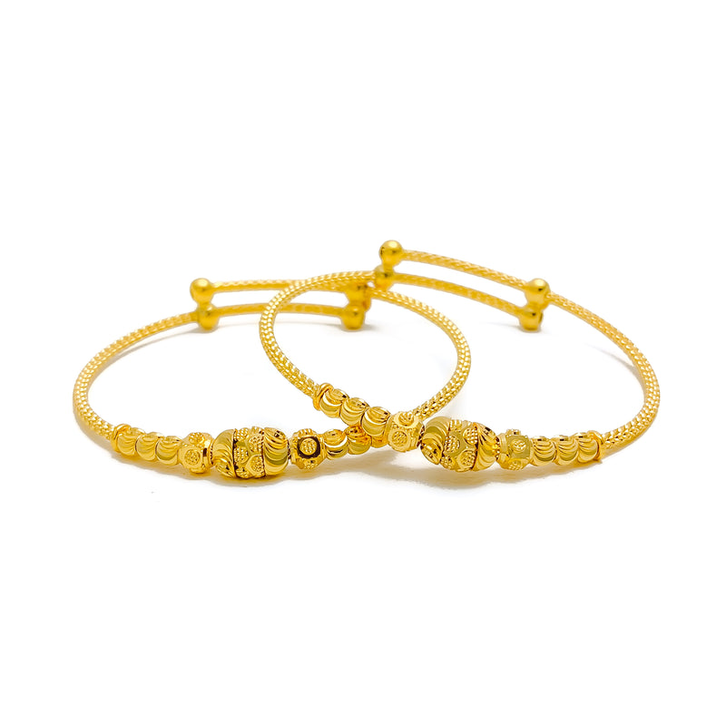 graceful-ornate-22k-gold-adjustable-baby-bangle-pair
