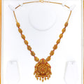 Traditional Paisley Accented Oxidized 22K Gold Necklace