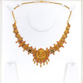 Royal Lakshmi Oxidized 22K Gold Paisley Necklace