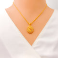 Imperial Peacock 22k Gold Oval Necklace