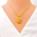 Imperial Peacock 22k Gold Oval Necklace