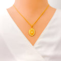 Impressive Glowing 22k Gold Oval Necklace