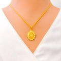 Impressive Glowing 22k Gold Oval Necklace