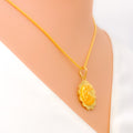 Impressive Glowing 22k Gold Oval Necklace