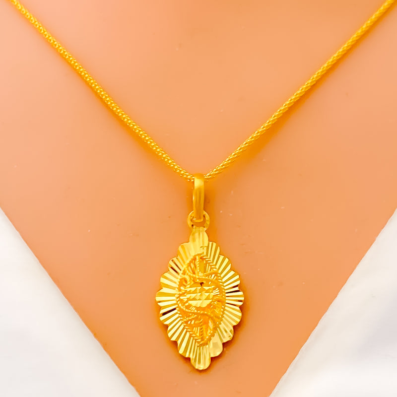 Brilliant Bright 22k Gold Marquise Necklace