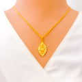 Brilliant Bright 22k Gold Marquise Necklace