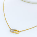 Twinkling Dressy Oval Diamond + 18k Gold Necklace 