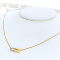 Twinkling Dressy Oval Diamond + 18k Gold Necklace 