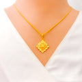 Opulent Eclectic 22k Gold Square Necklace