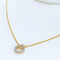 Luxurious Dual Halo Diamond + 18k Gold Necklace 