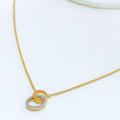 Shiny Interlinked Halo Diamond + 18k Gold Necklace