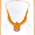 Extravagant Dangling Beaded Antique 22k Gold Laxmi Necklace