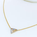 Majestic Open Triangle Diamond + 18k Gold Necklace 