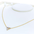 Majestic Open Triangle Diamond + 18k Gold Necklace 