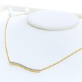 Modern Shimmering Wave Diamond + 18k Gold Necklace 