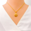 Glimmering Sophisticated 22k Gold Drop Necklace