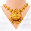 magnificent-domed-oxidized-22k-gold-lakshmi-necklace