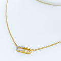 Stunning Oval Diamond + 18k Gold Necklace 