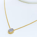 Evergreen Oval Diamond + 18k Gold Necklace