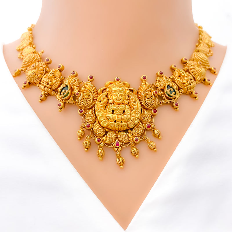 royal-maha-lakshmi-oxidized-22k-gold-paisley-necklace