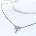 Shimmering Sleek Diamond + 18k Gold Cross Necklace