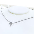 Shimmering Sleek Diamond + 18k Gold Cross Necklace