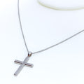 Classic Ethereal Diamond + 18k Gold Cross Necklace 