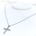 Classic Ethereal Diamond + 18k Gold Cross Necklace 