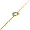 Majestic Heart-Shaped Diamond + 18k Gold Bracelet 