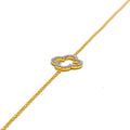 Blooming Clover-Shaped Diamond + 18k Gold Bracelet 