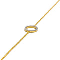 Bright Halo-Shaped Diamond + 18k Gold Bracelet 