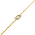 Ritzy Rectangular-Shaped Diamond + 18k Gold Bracelet 