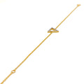 Trendy Triangular-Shaped Diamond + 18k Gold Bracelet 