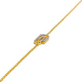 Unique Paper Clip Diamond + 18k Gold Bracelet 