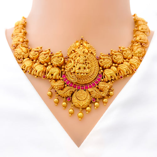 decadent-bold-oxidized-22k-gold-lakshmi-necklace