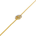 Elegant Dual Spiral Diamond + 18k Gold Bracelet 