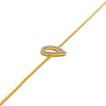 Delightful Dainty Drop Diamond + 18k Gold Bracelet 