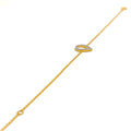 Delightful Dainty Drop Diamond + 18k Gold Bracelet 