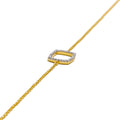 Glamorous Soft Square Diamond + 18k Gold Bracelet 